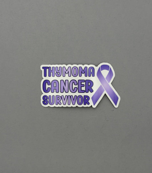 Thymoma Cancer Survivor with Ribbon Sticker or Magnet