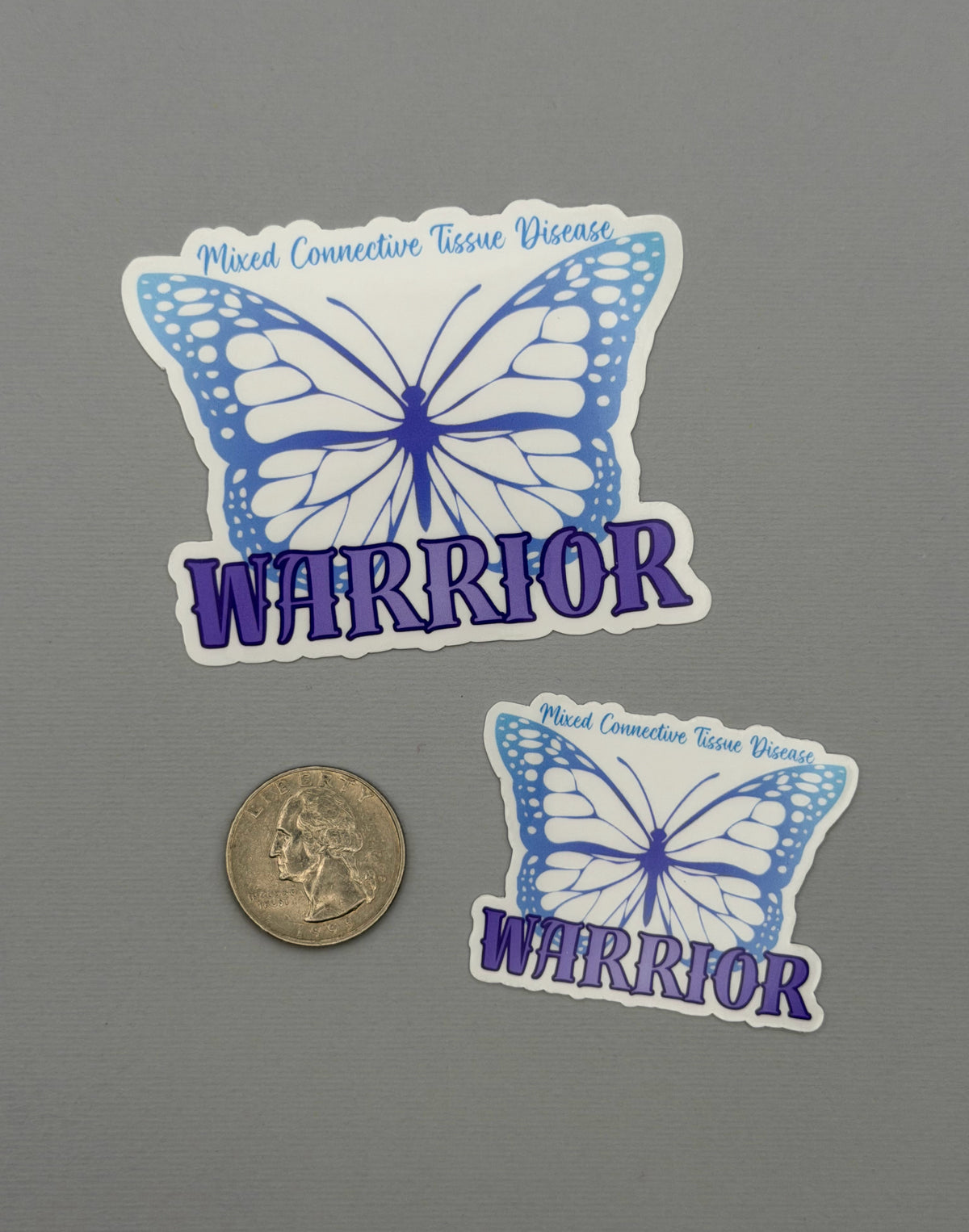 Mixed Connective Tissue Disorder Warrior Butterfly Sticker or Magnet