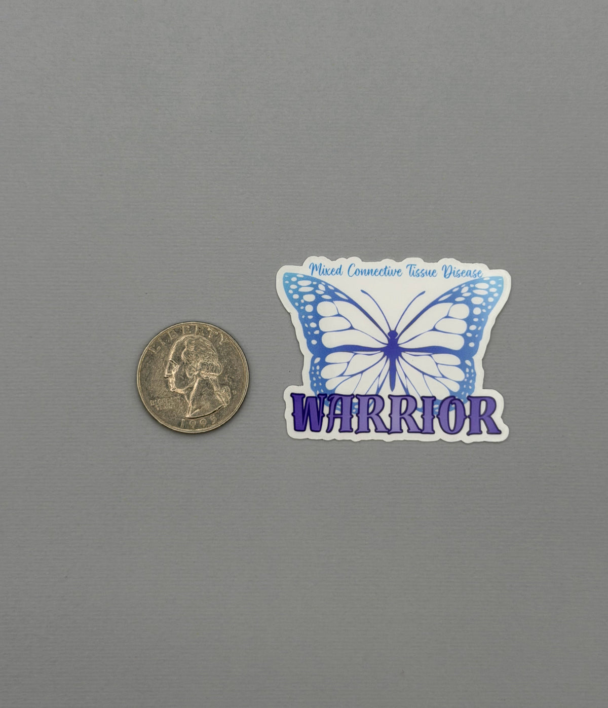 Mixed Connective Tissue Disorder Warrior Butterfly Sticker or Magnet