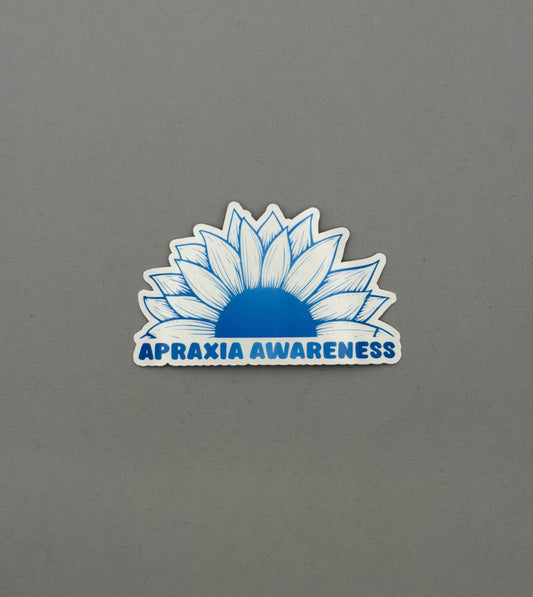 Apraxia Awareness Sunflower Sticker or Magnet