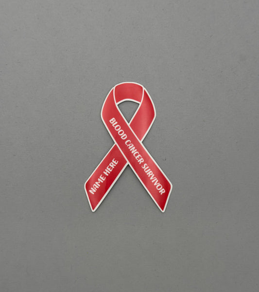 Blood Cancer Survivor Ribbon Custom Sticker or Magnet