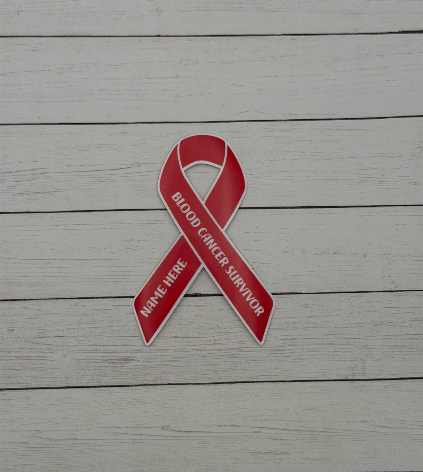 Blood Cancer Survivor Ribbon Custom Sticker or Magnet