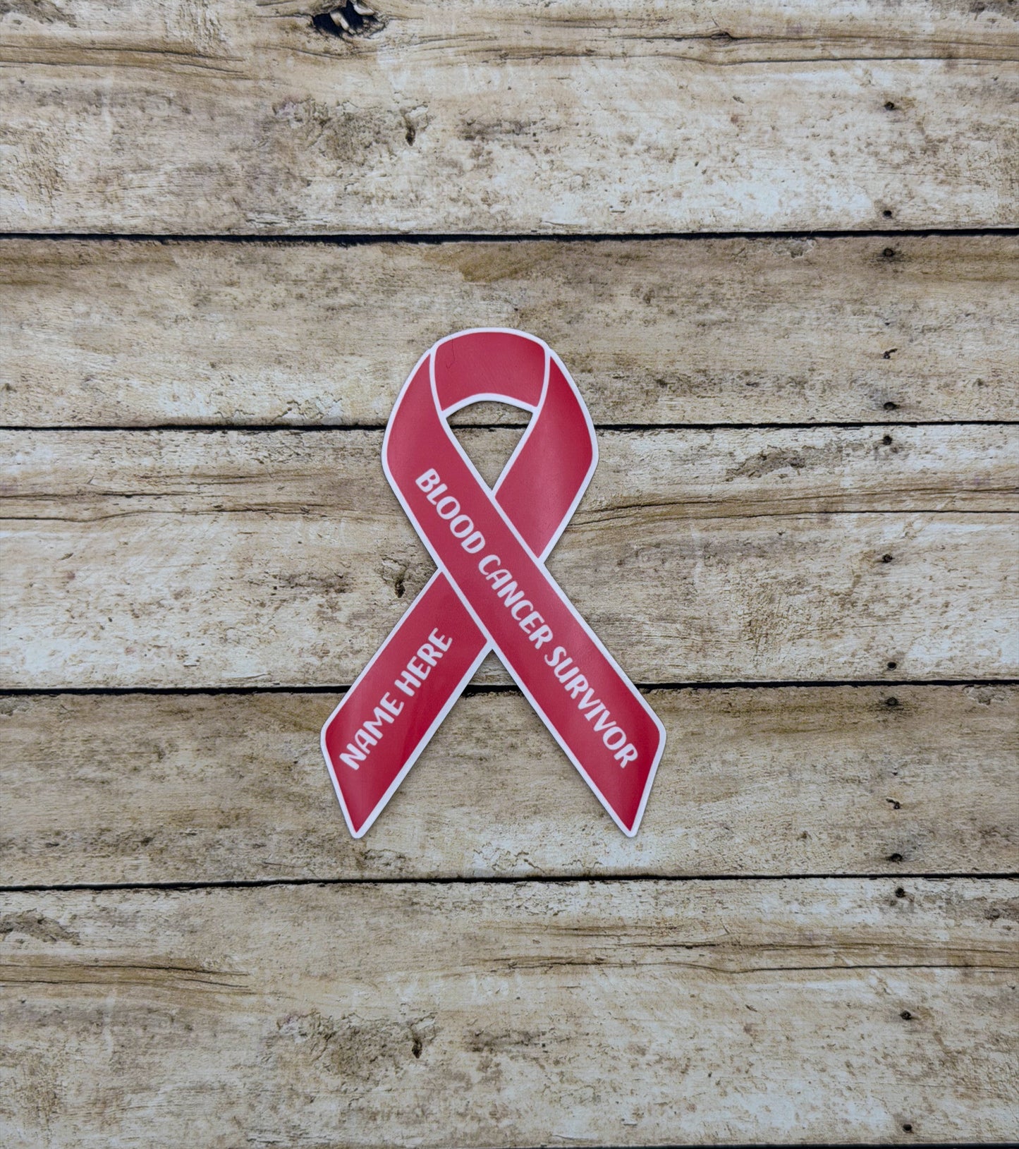 Blood Cancer Survivor Ribbon Custom Sticker or Magnet