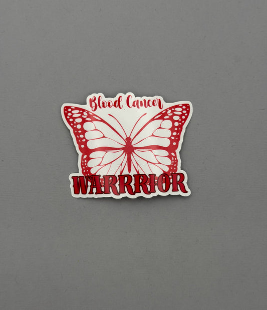 Blood Cancer Warrior Butterfly Sticker or Magnet