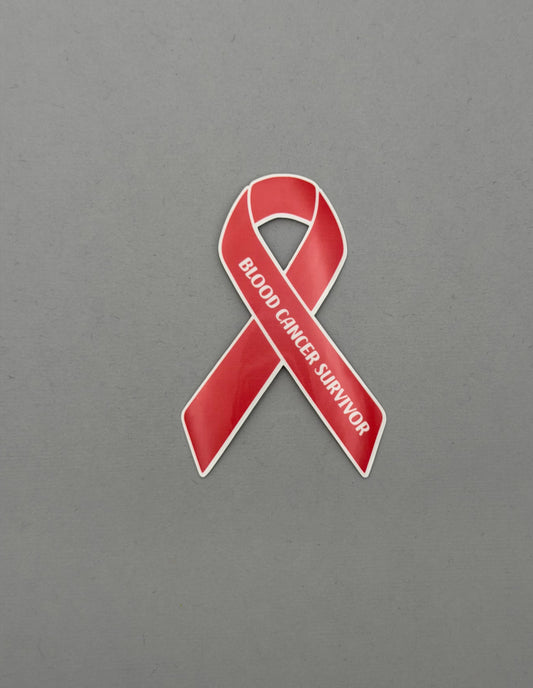 Blood Cancer Survivor Ribbon Sticker or Magnet