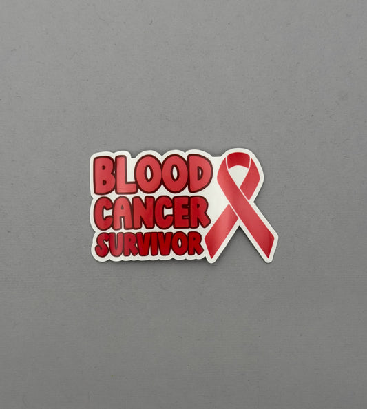 Blood Cancer Survivor with Ribbon Sticker or Magnet