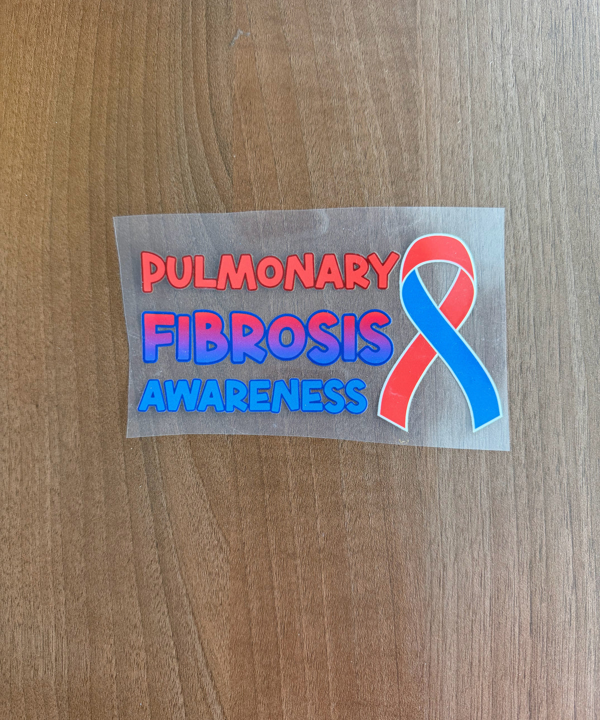 Pulmonary Fibrosis Awareness with Ribbon Car Decal