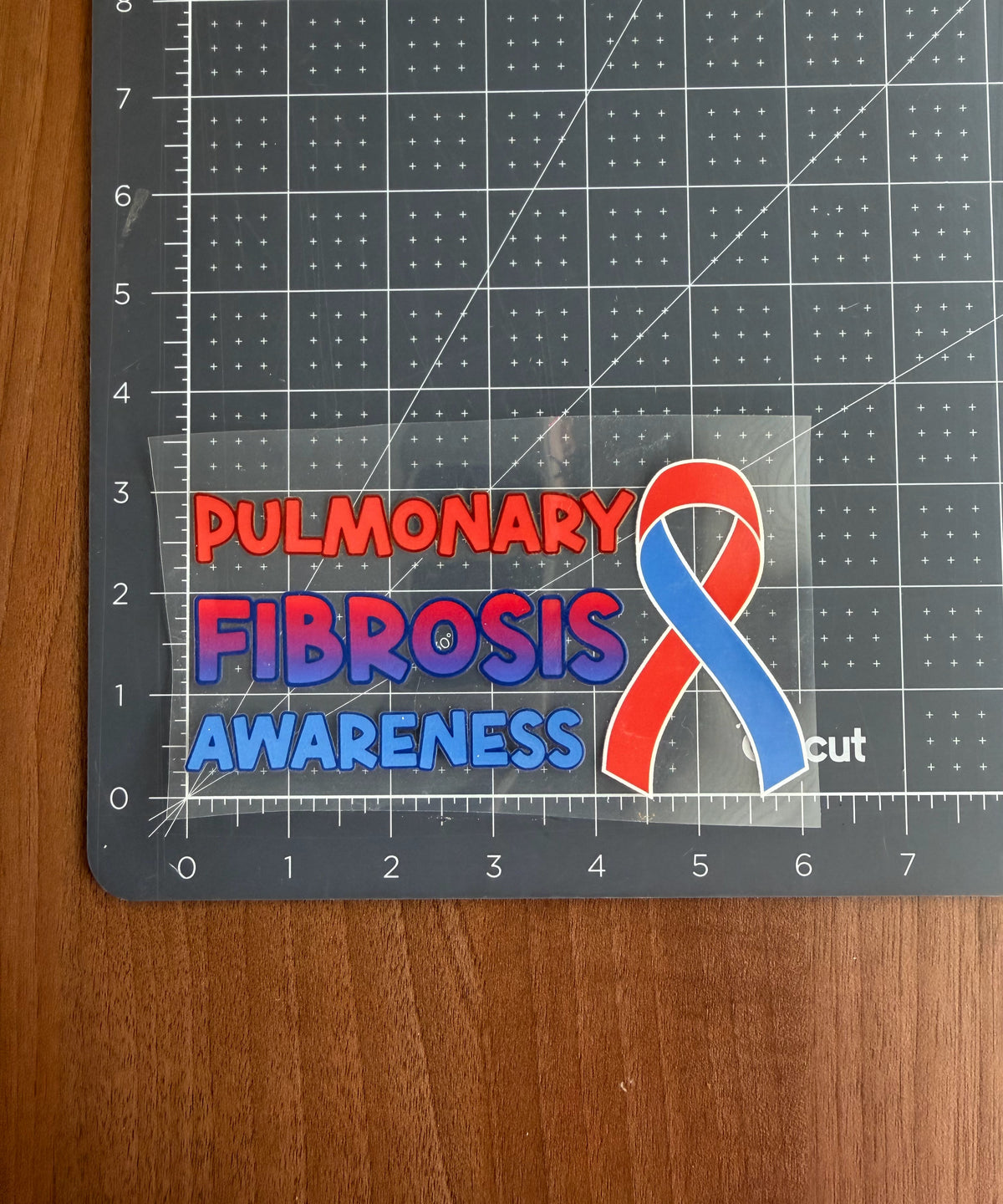 Pulmonary Fibrosis Awareness with Ribbon Car Decal