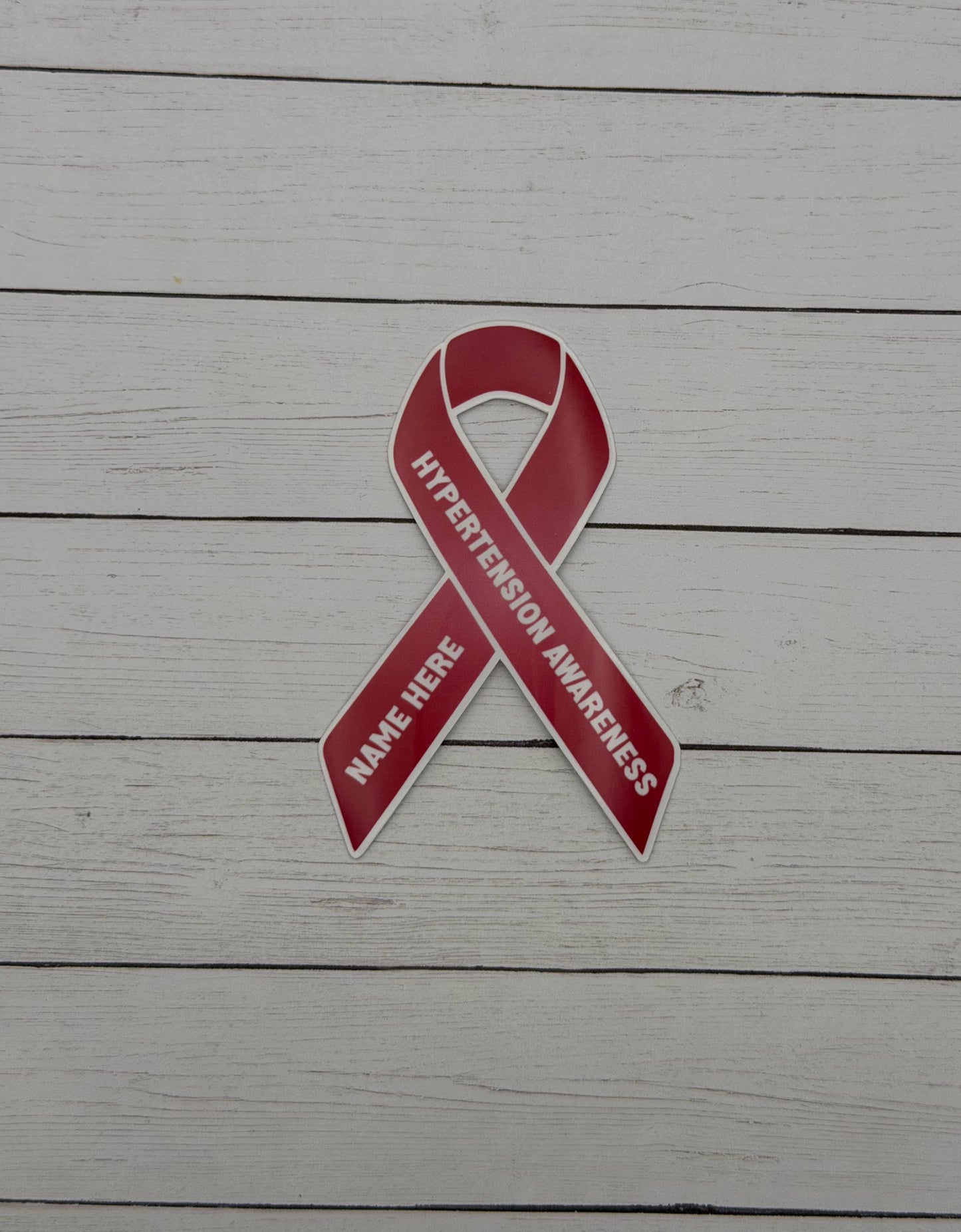 Hypertension Awareness Custom Ribbon Sticker or Magnet