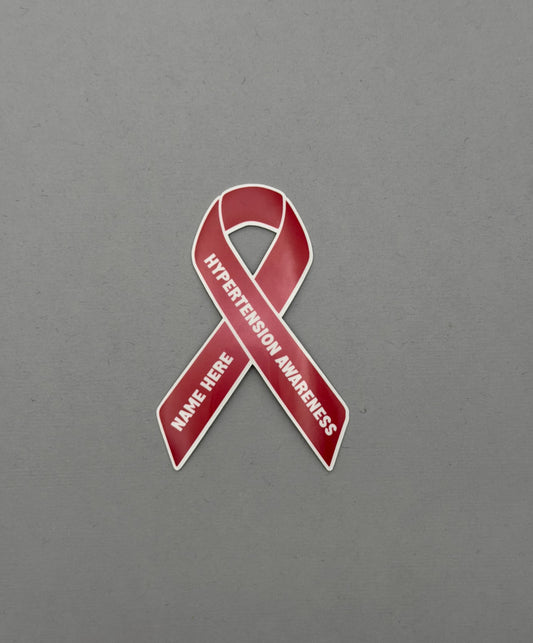 Hypertension Awareness Custom Ribbon Sticker or Magnet