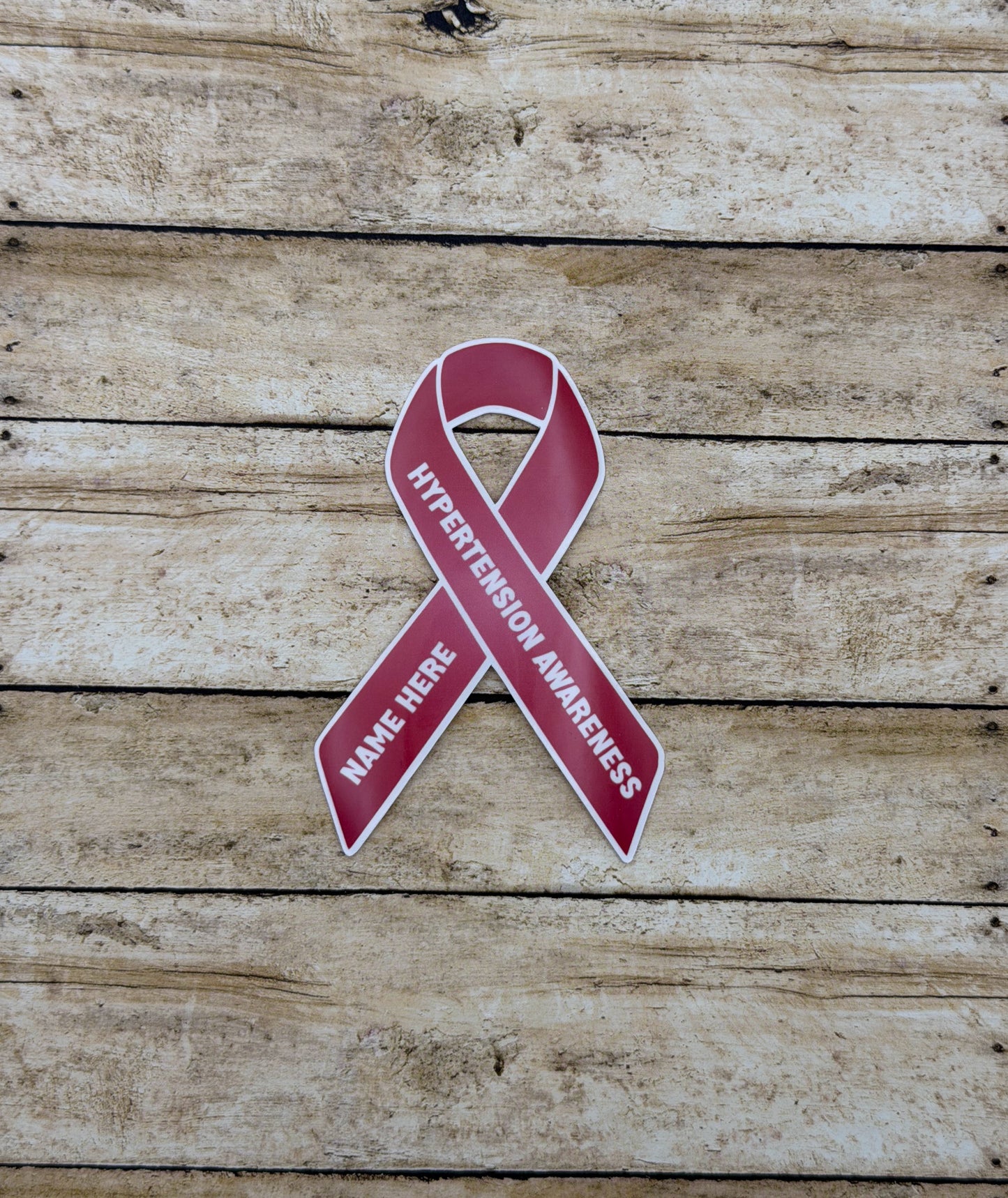 Hypertension Awareness Custom Ribbon Sticker or Magnet
