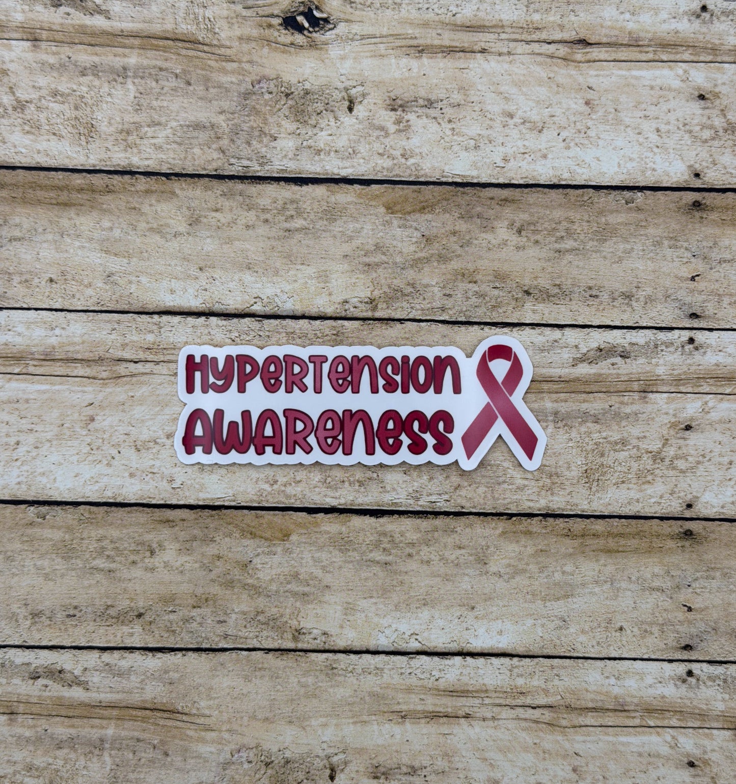 Hypertension Awareness with Ribbon Sticker or Magnet