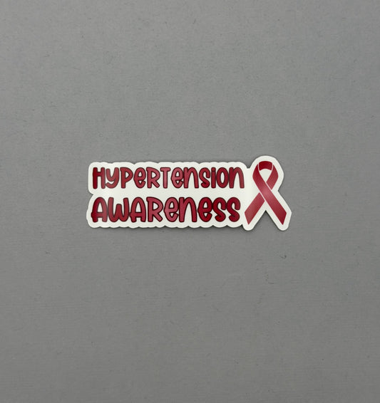 Hypertension Awareness with Ribbon Sticker or Magnet