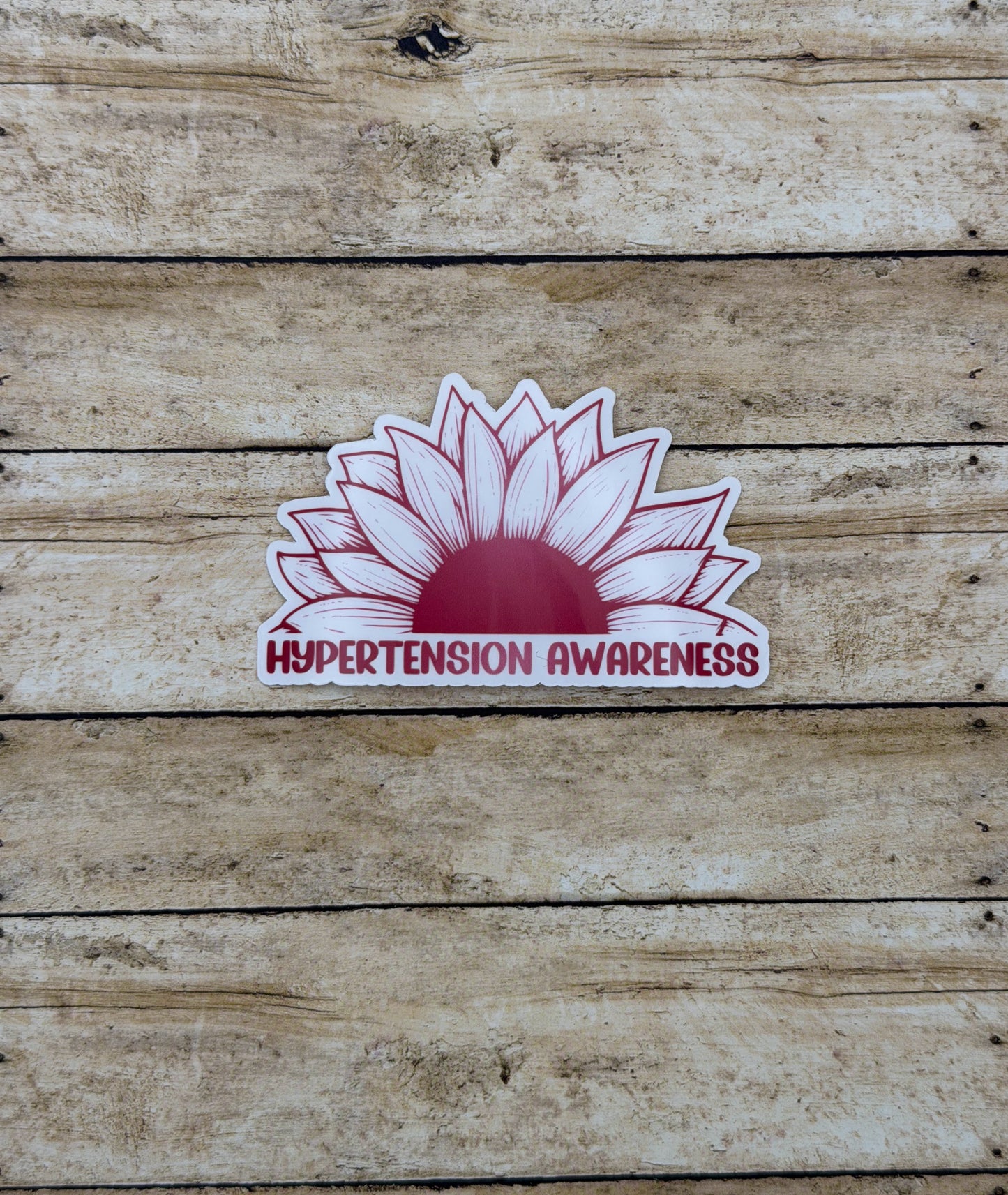 Hypertension Awareness Sunflower Sticker or Magnet