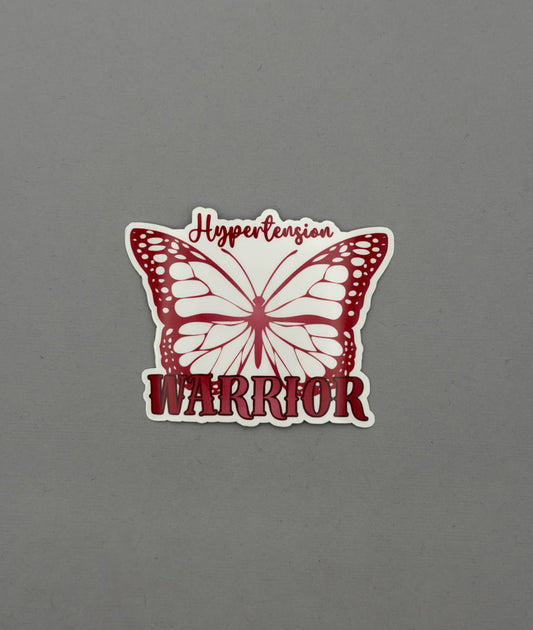 Hypertension Warrior Butterfly Sticker or Magnet