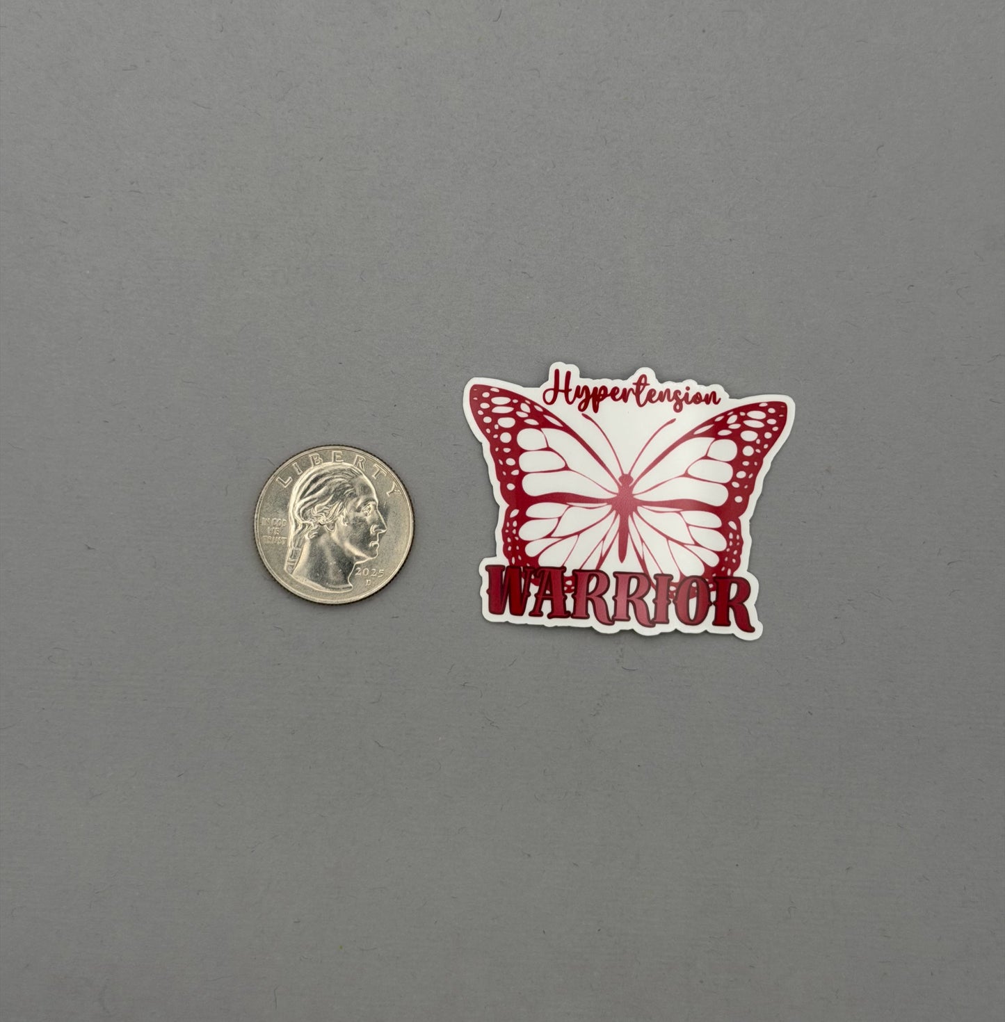 Hypertension Warrior Butterfly Sticker or Magnet