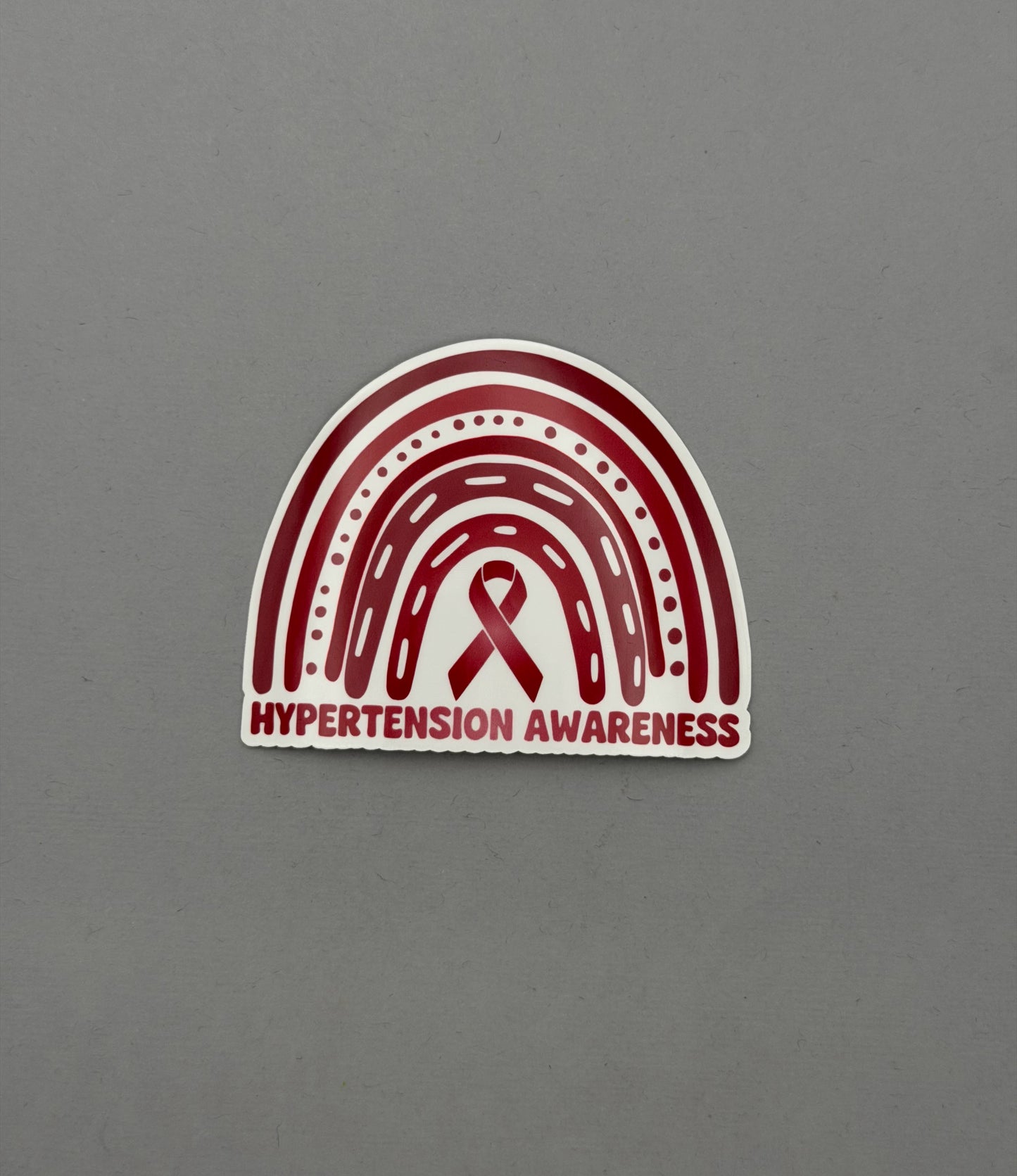 Hypertension Awareness Rainbow Sticker or Magnet