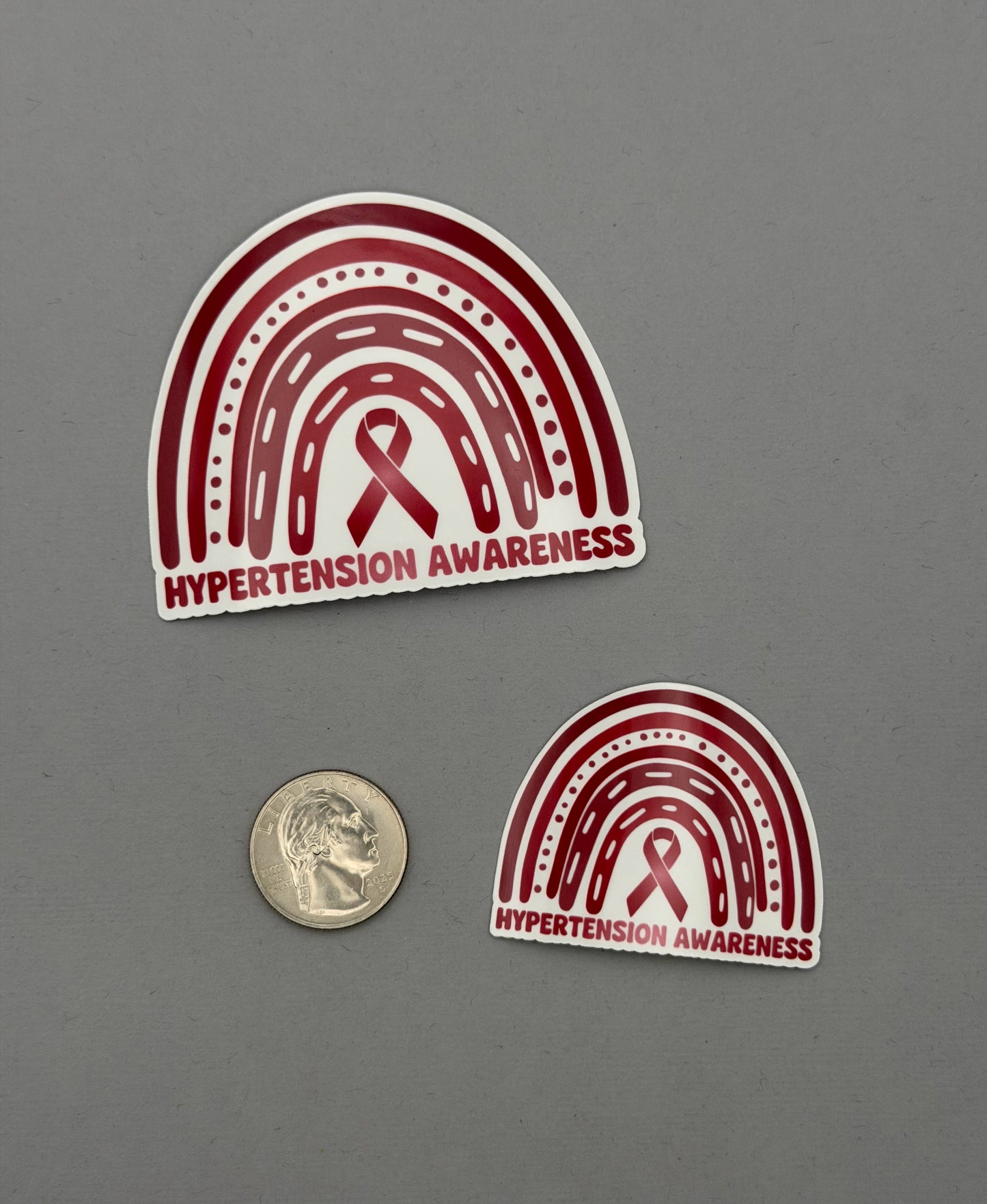 Hypertension Awareness Rainbow Sticker or Magnet