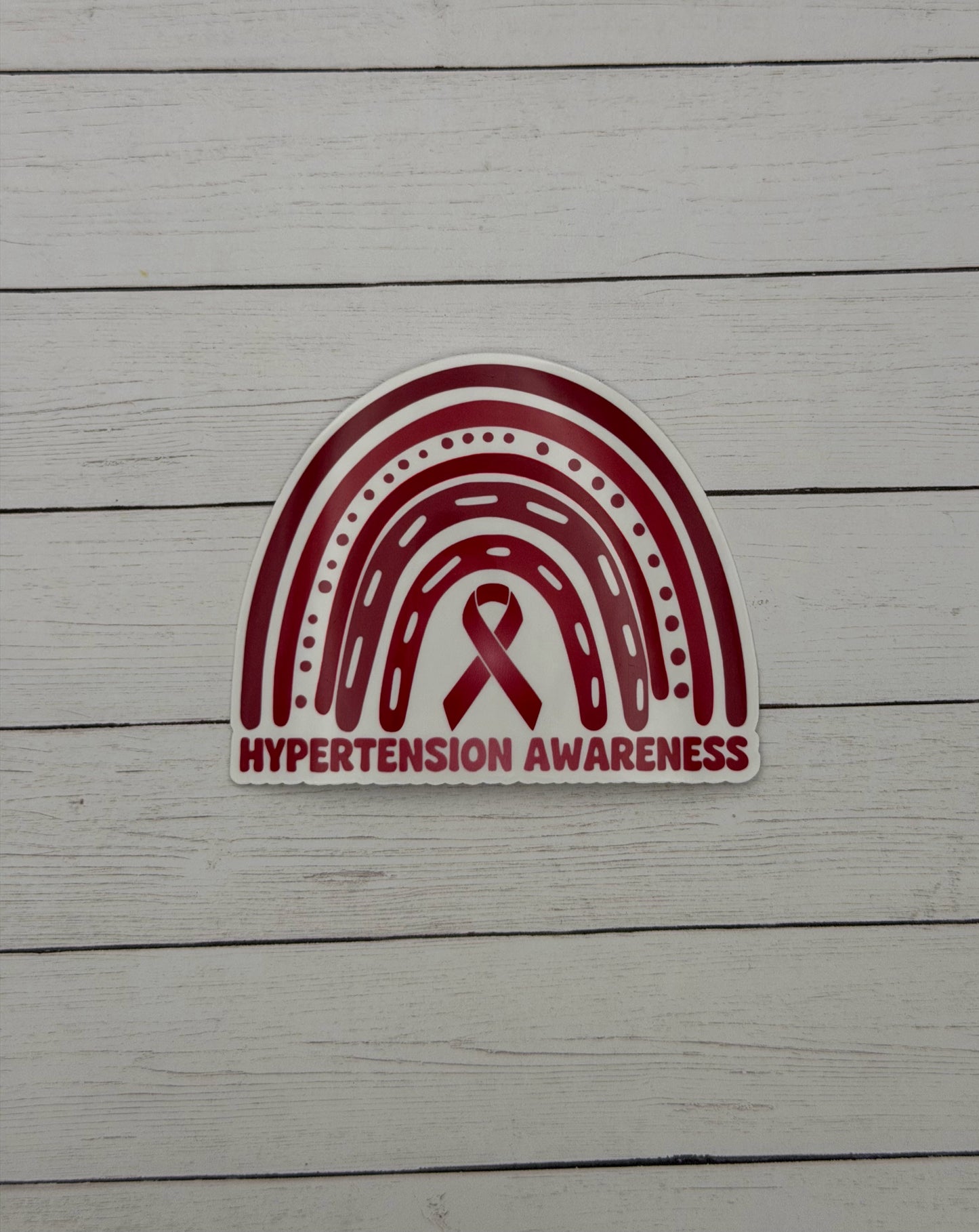Hypertension Awareness Rainbow Sticker or Magnet