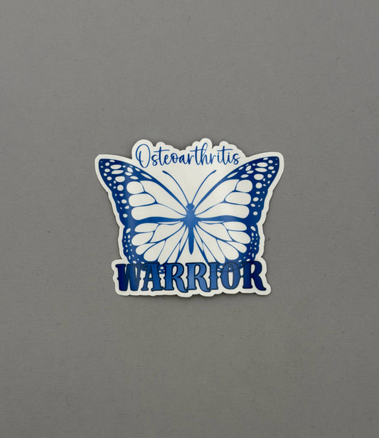 Osteoarthritis Warrior Butterfly Sticker or Magnet