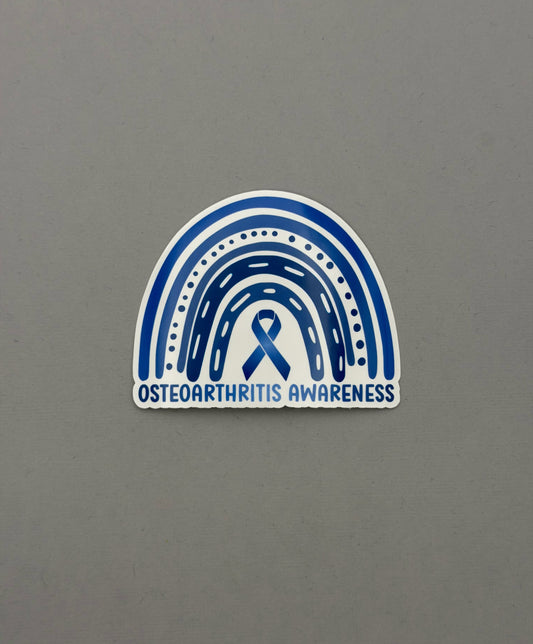 Osteoarthritis Awareness Rainbow Sticker or Magnet