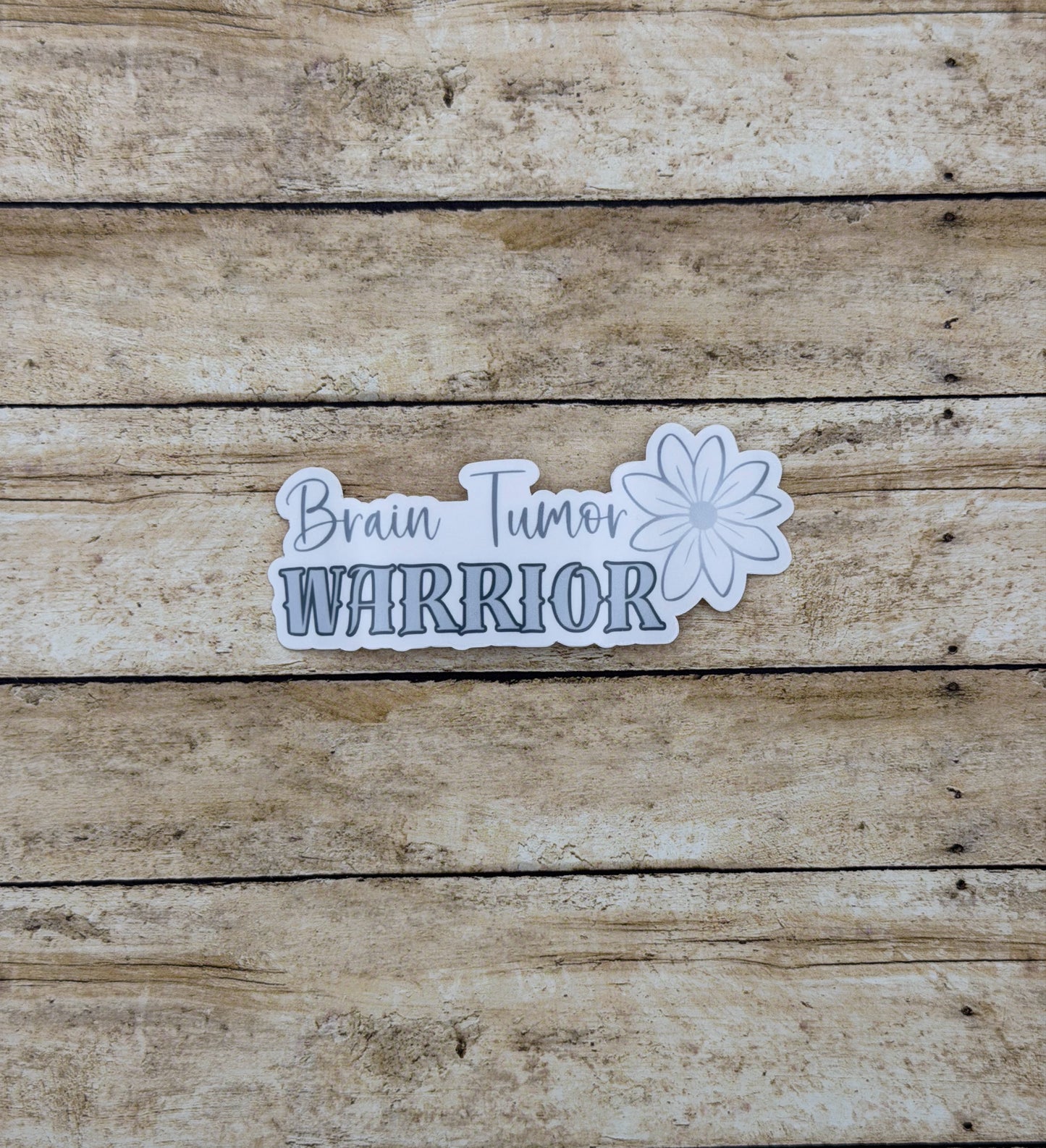 Brain Tumor Warrior Flower Sticker or Magnet