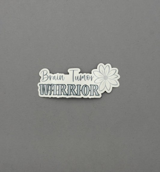 Brain Tumor Warrior Flower Sticker or Magnet