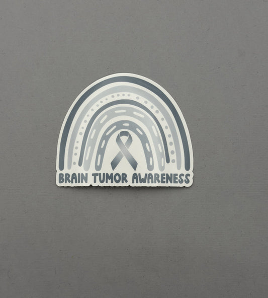 Brain Tumor Awareness Rainbow Sticker or Magnet