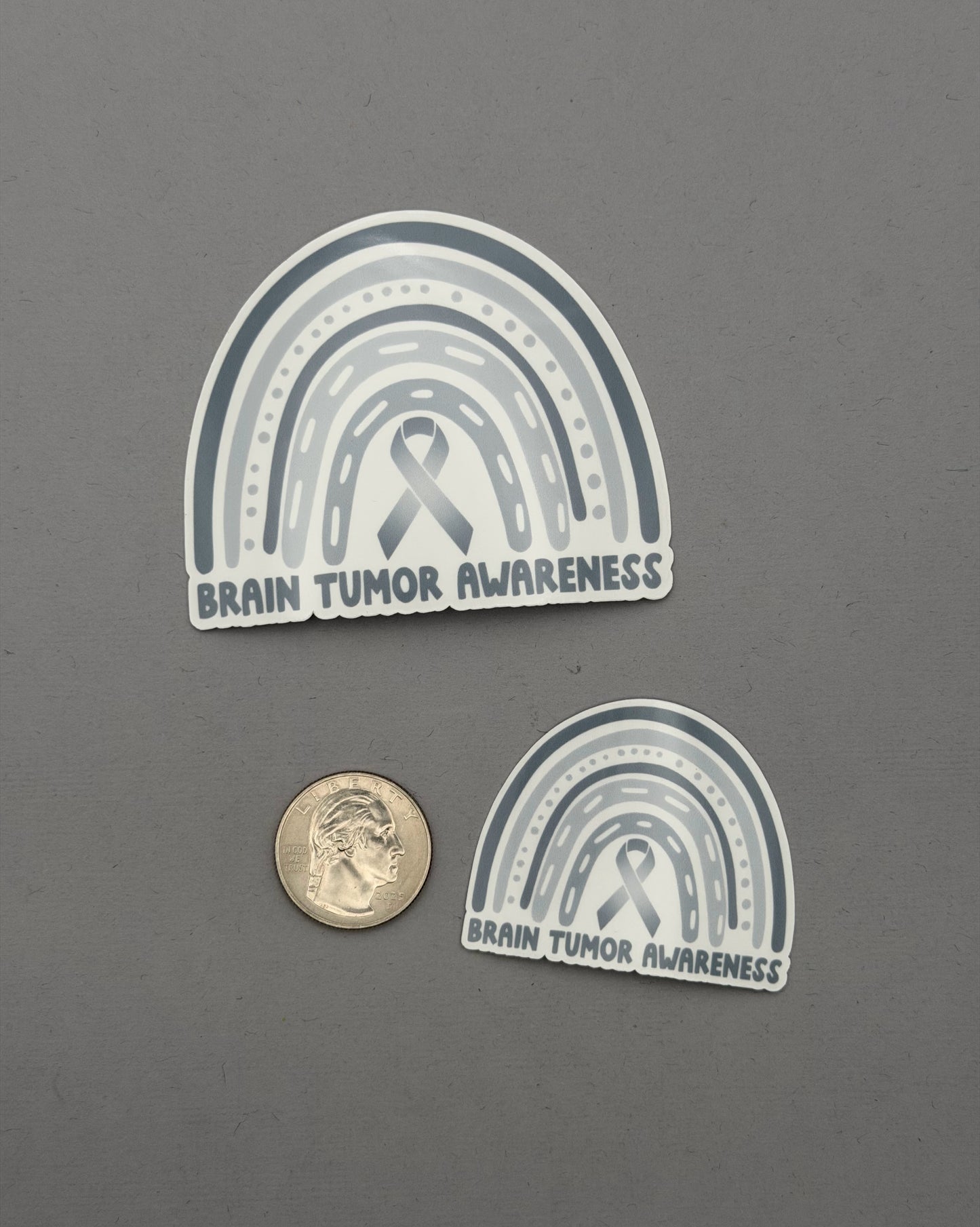 Brain Tumor Awareness Rainbow Sticker or Magnet