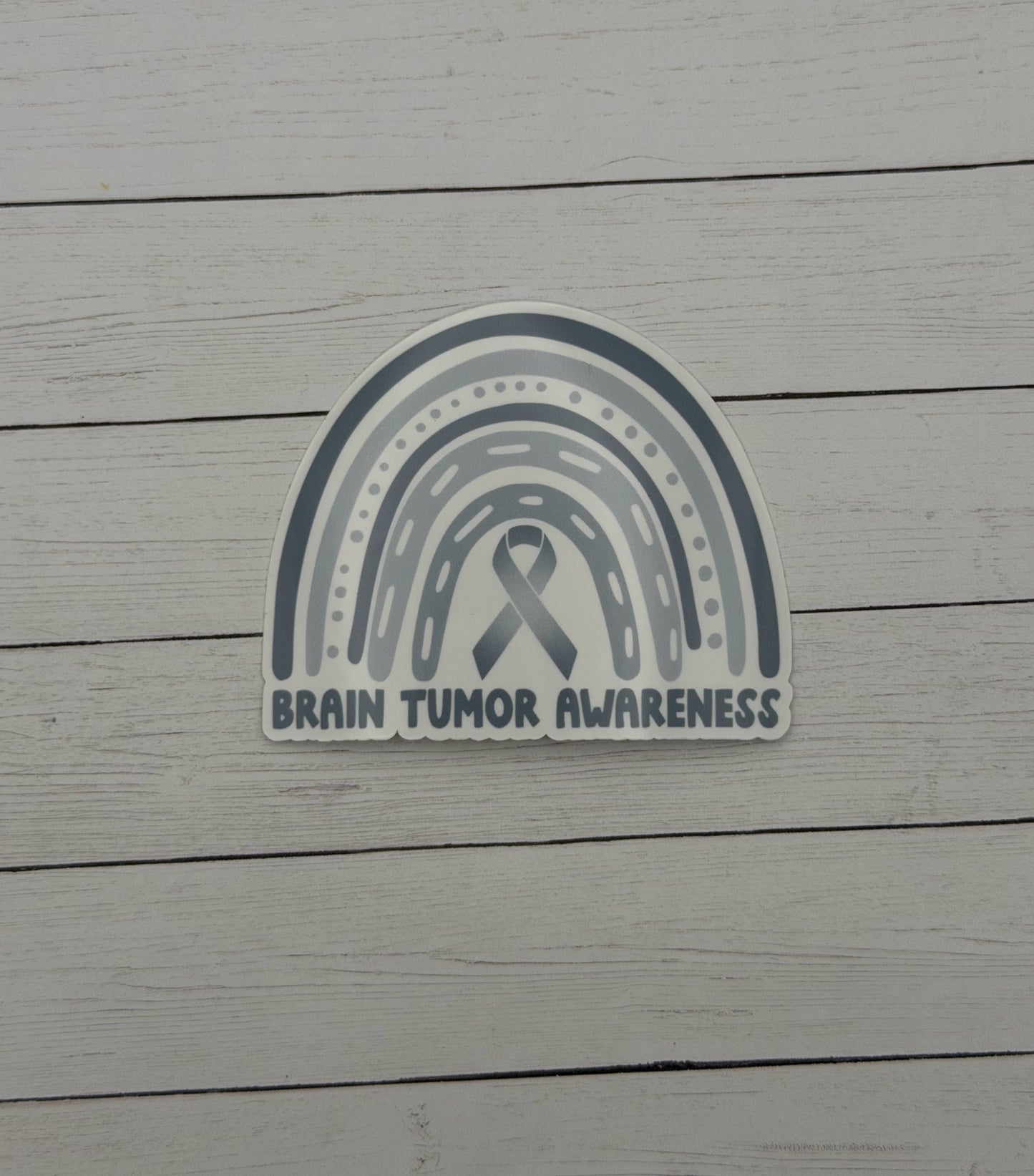 Brain Tumor Awareness Rainbow Sticker or Magnet