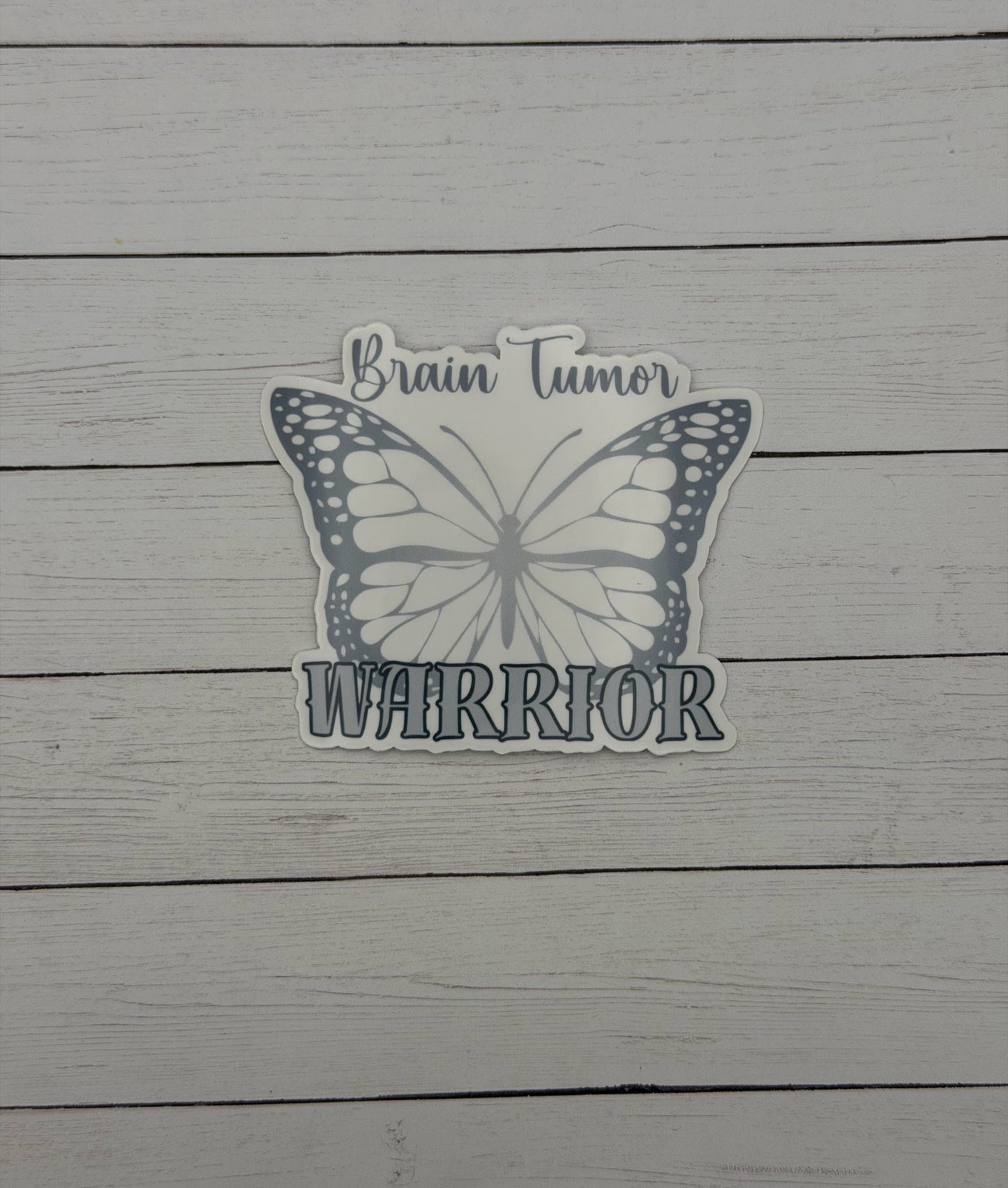 Brain Tumor Warrior Butterfly Sticker or Magnet