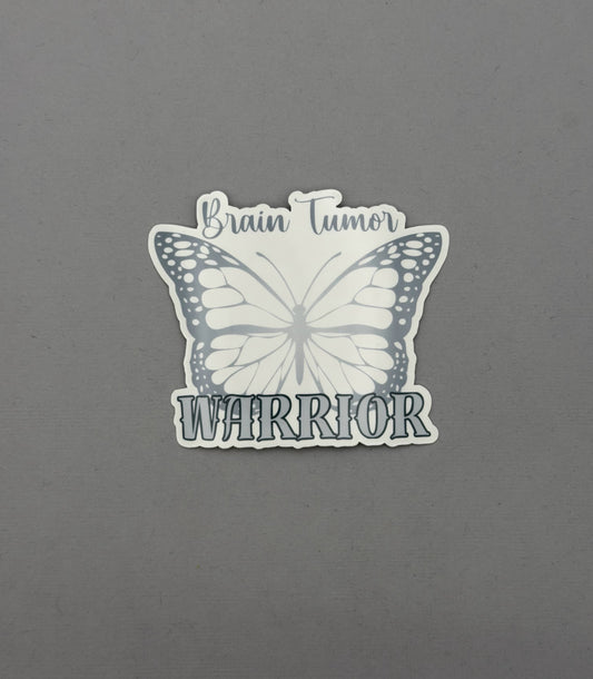 Brain Tumor Warrior Butterfly Sticker or Magnet
