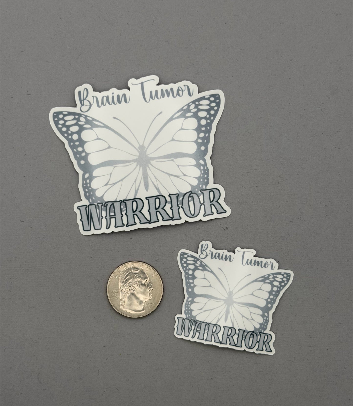 Brain Tumor Warrior Butterfly Sticker or Magnet