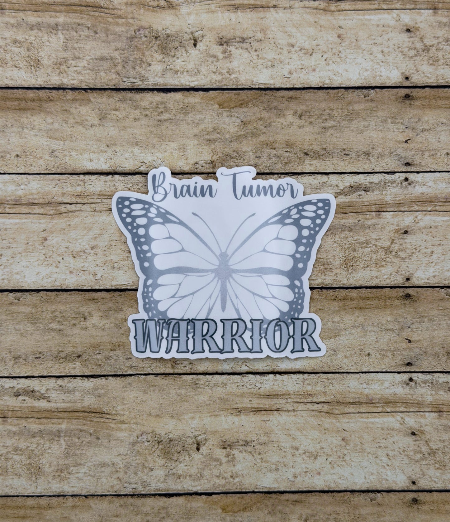 Brain Tumor Warrior Butterfly Sticker or Magnet