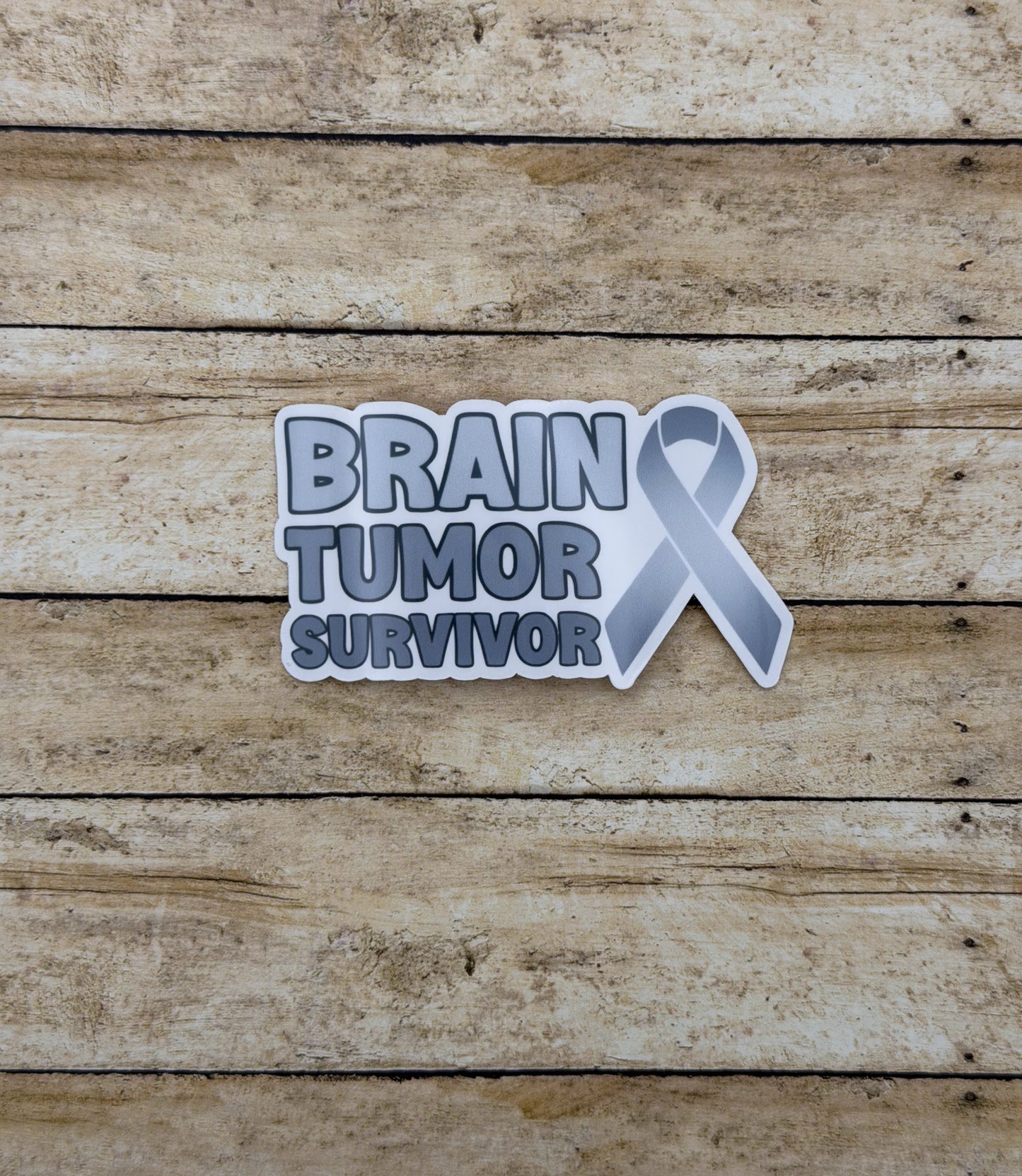 Brain Tumor Survivor with Ribbon Sticker or Magnet