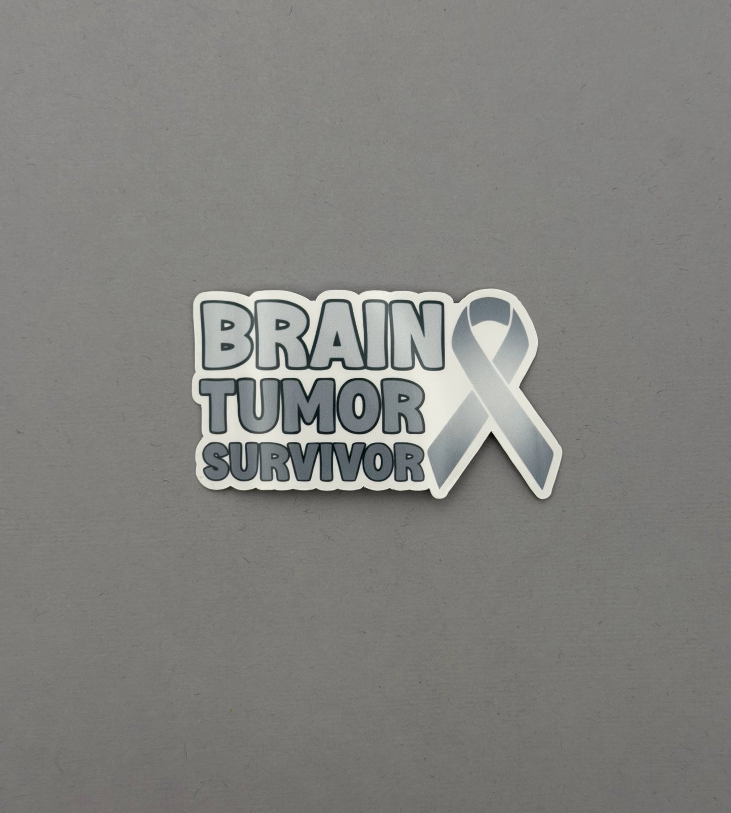 Brain Tumor Survivor with Ribbon Sticker or Magnet