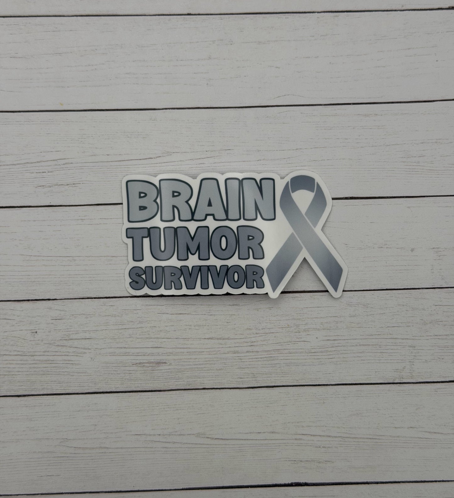 Brain Tumor Survivor with Ribbon Sticker or Magnet