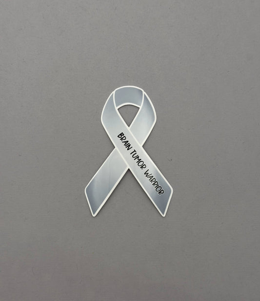 Brain Tumor Warrior Ribbon Sticker or Magnet