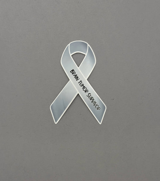 Brain Tumor Survivor Ribbon Sticker or Magnet