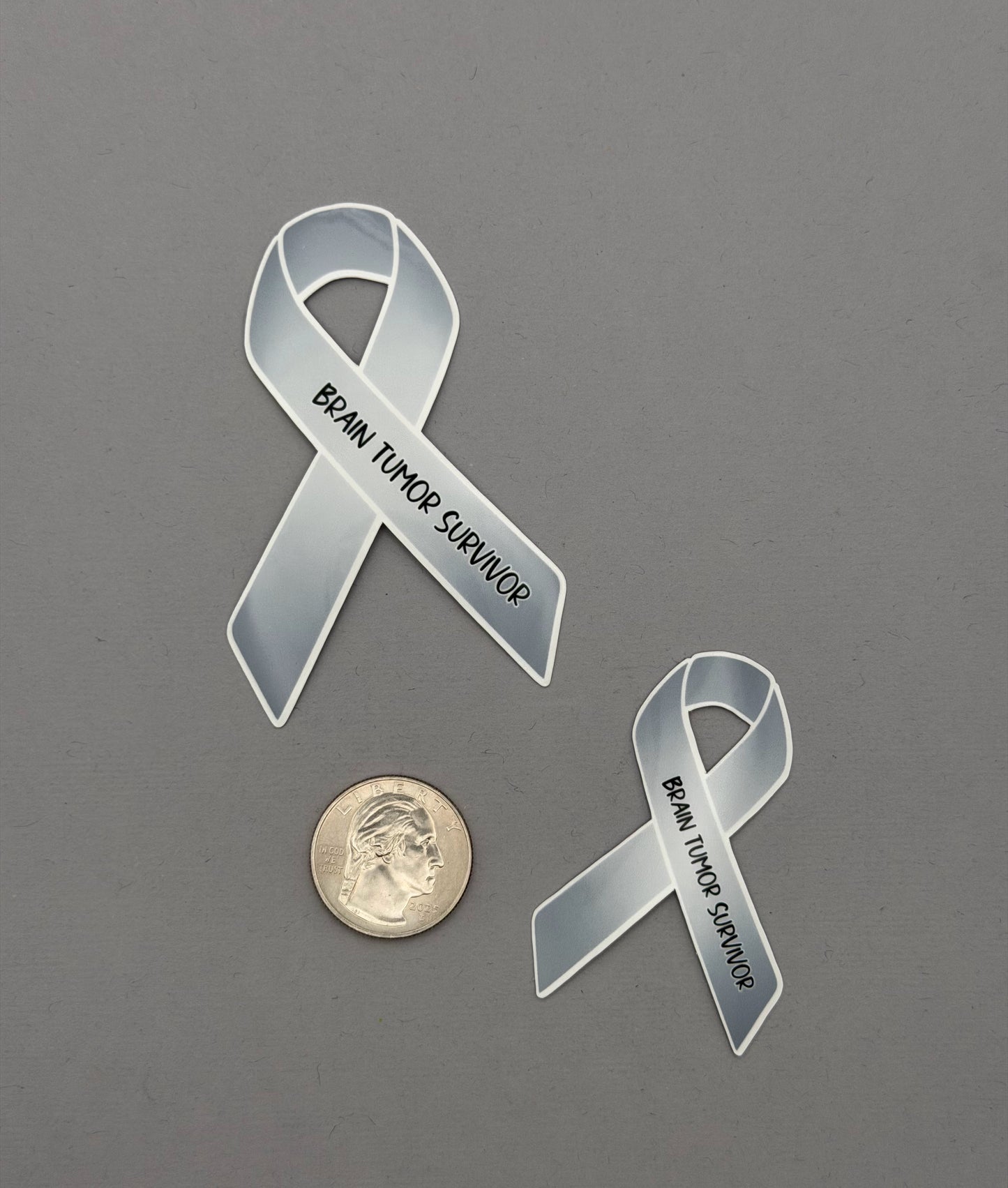 Brain Tumor Survivor Ribbon Sticker or Magnet