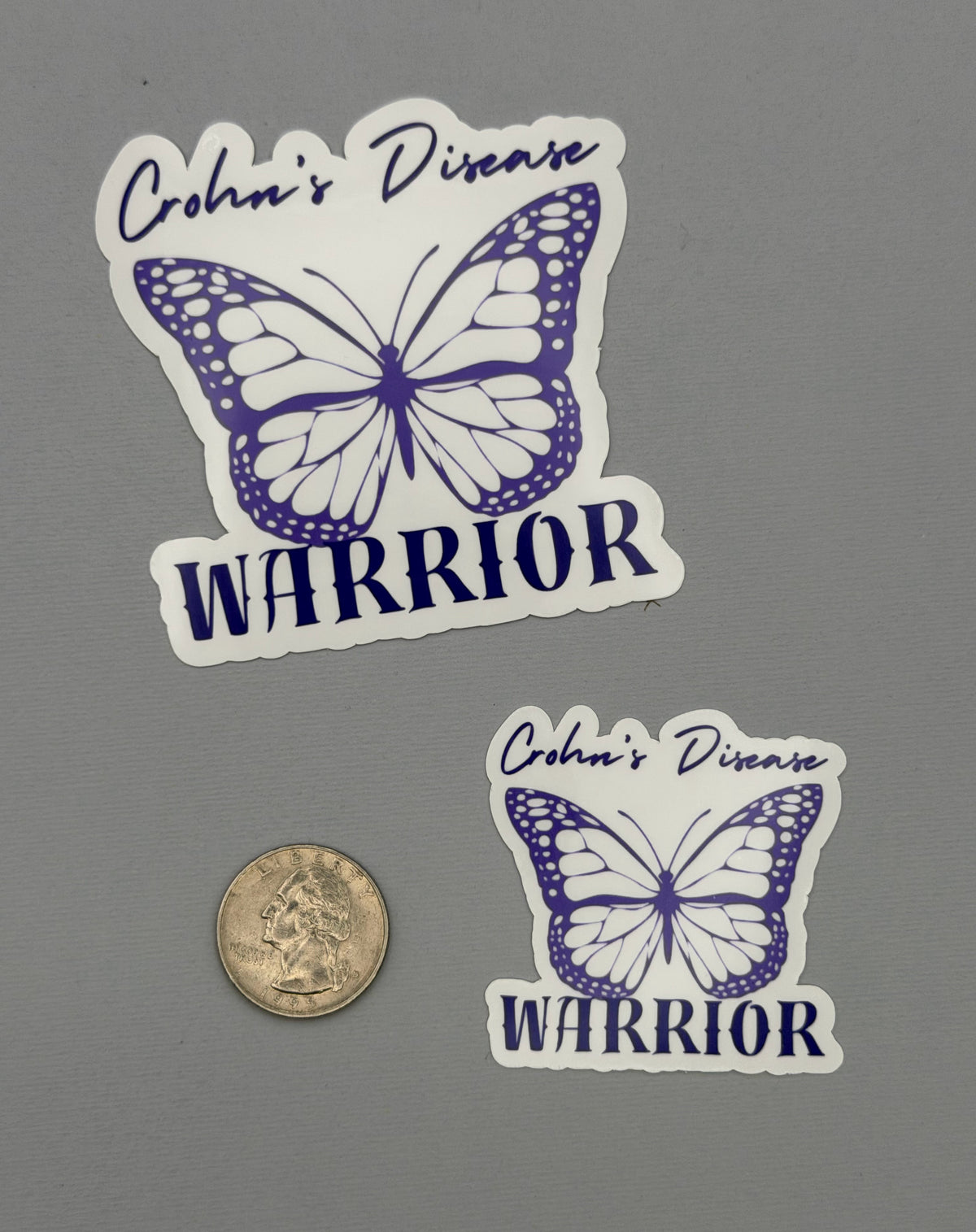 Crohn's Disease Warrior Butterfly Sticker or Magnet