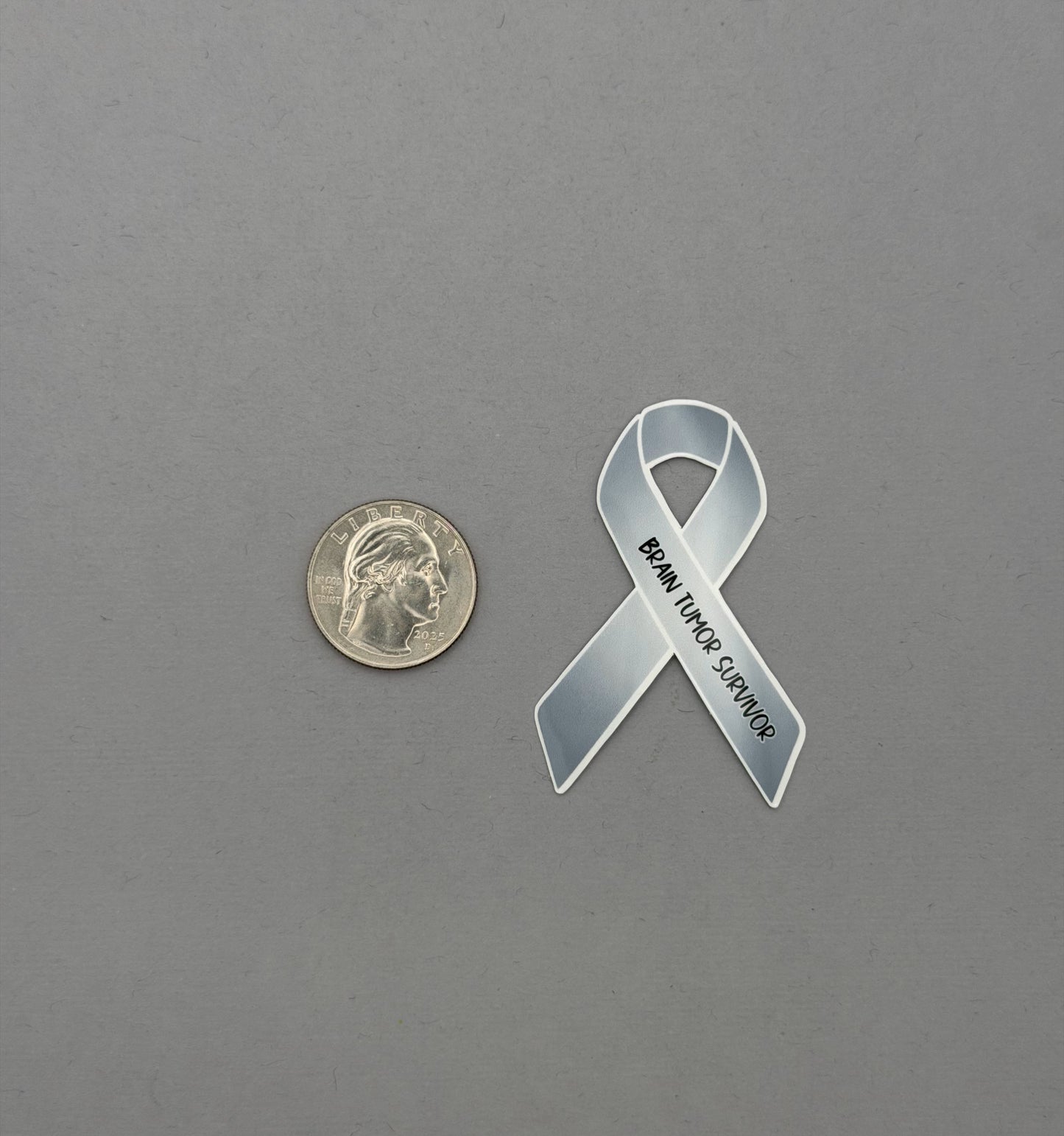 Brain Tumor Survivor Ribbon Sticker or Magnet