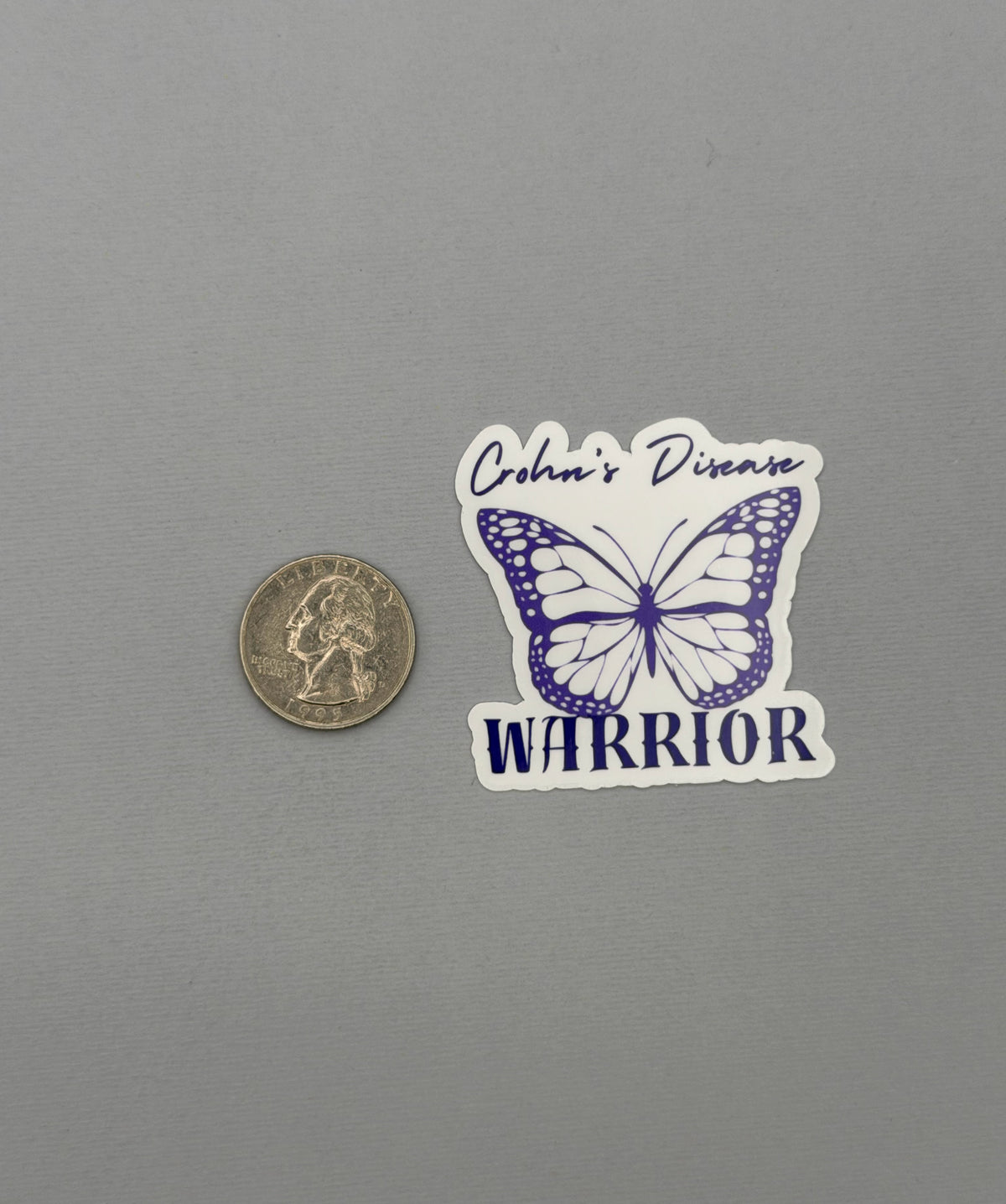 Crohn's Disease Warrior Butterfly Sticker or Magnet