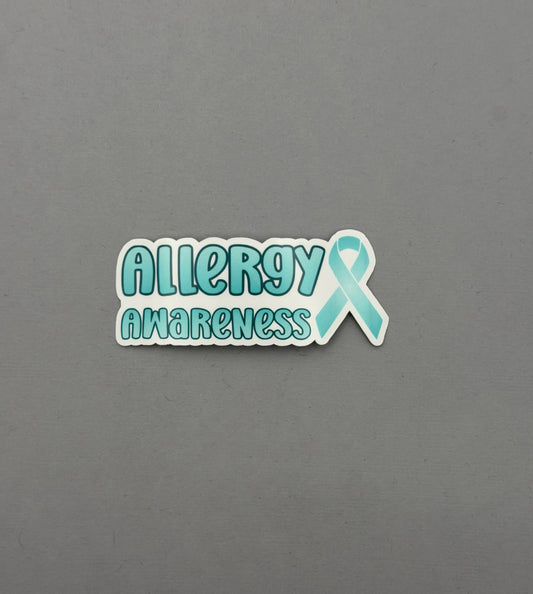 Allergy Awareness with Ribbon Sticker or Magnet
