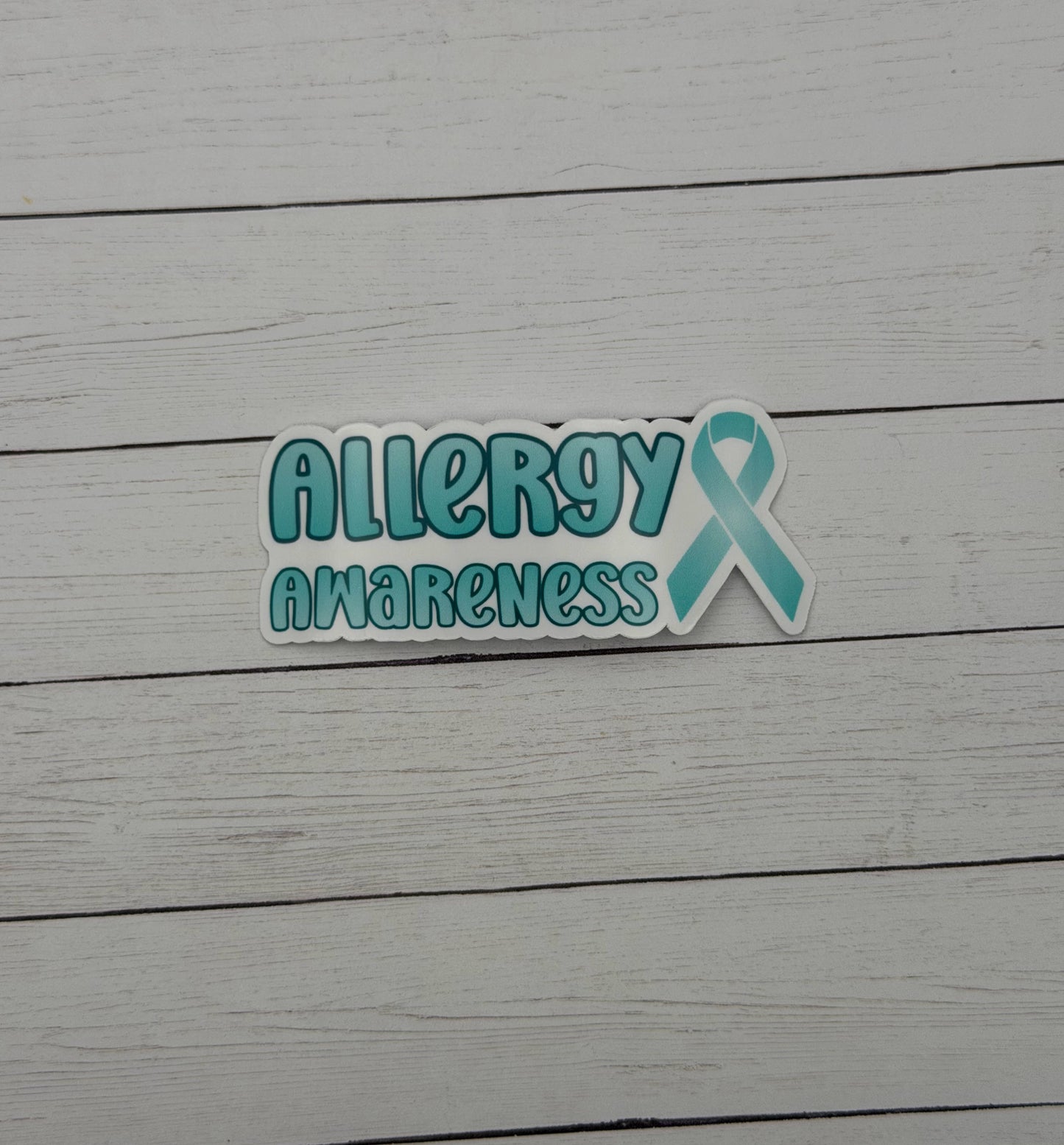 Allergy Awareness with Ribbon Sticker or Magnet