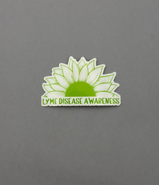 Lyme Disease Awareness Sunflower Sticker or Magnet