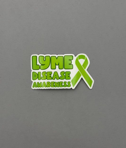 Lyme Disease Awareness with Ribbon Sticker or Magnet