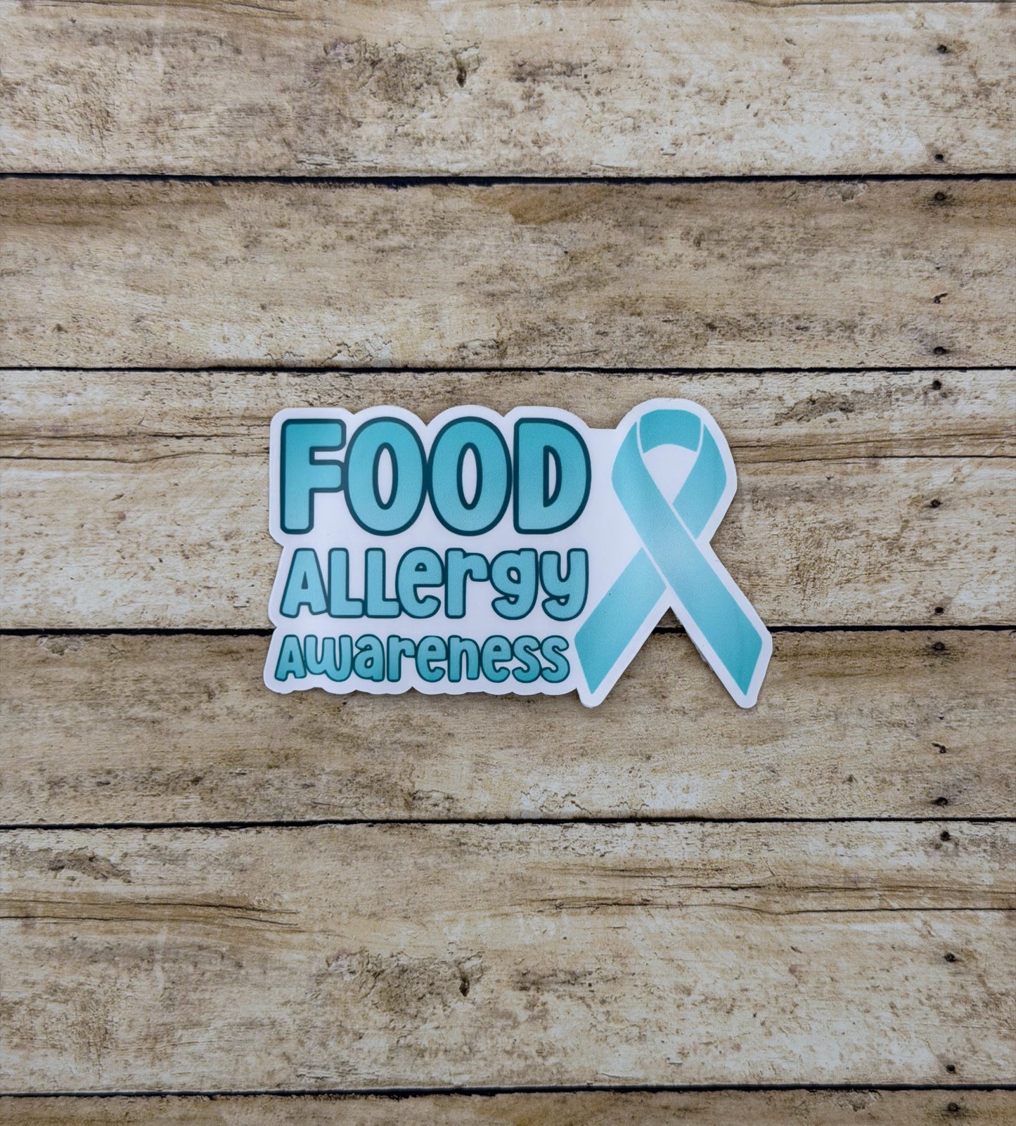 Food Allergy Awareness with Ribbon Sticker or Magnet