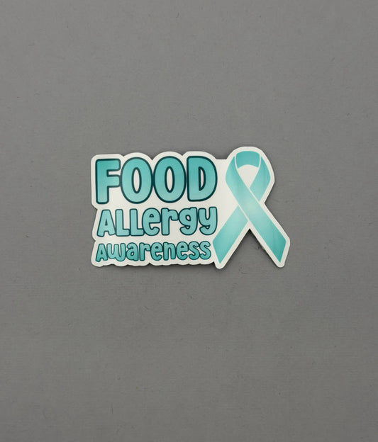 Food Allergy Awareness with Ribbon Sticker or Magnet