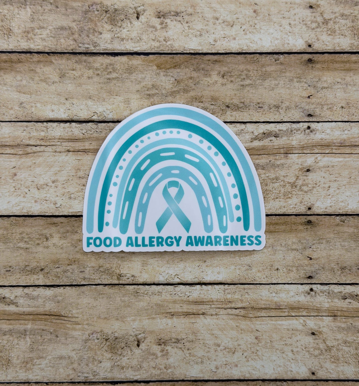 Food Allergy Awareness Rainbow Sticker or Magnet